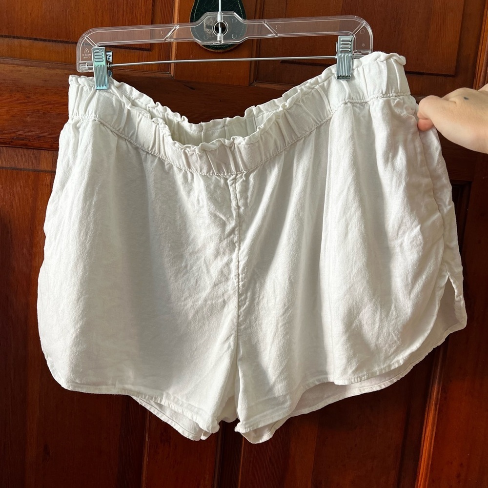 Universal Thread White Linen Blend Shorts XXL – Summer Vacation Beachwear Comfy